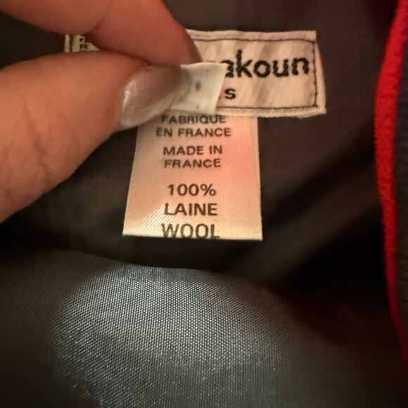 ROGER SAKOUN Paris | 80s Vintage Navy Wool Wrap Skirt with Unique Buttons | 46 - Picture 8 of 9